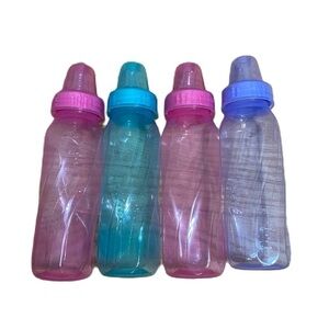 Evenflo Pastel Baby Bottle Set Plastic NEW Purple Pink Blue Turquoise
